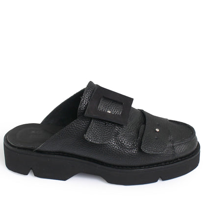 BILL OPEN 1 + Welted Leather Slides + Cloudy Black