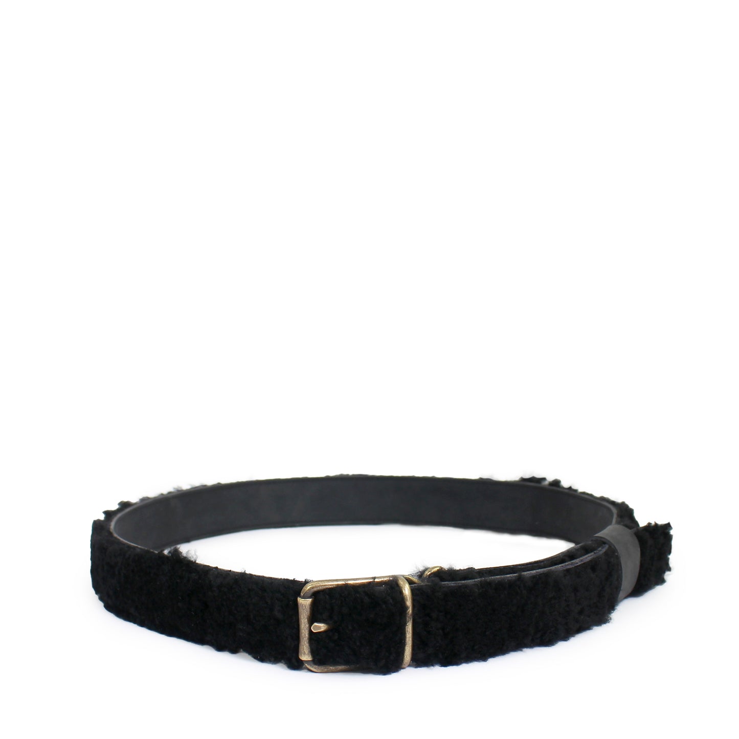UNISEX SHEARLING BELT + Black