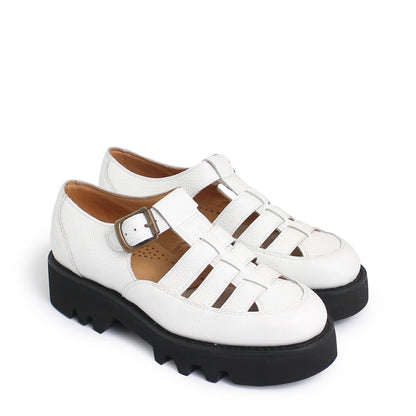 GABOR TWEETY + Welted Leather Sandals + Cloudy White