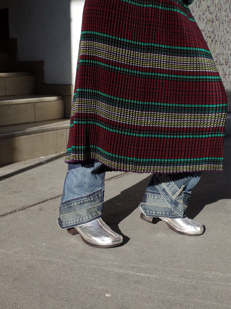 ROSIE Metallic + Leather Dark Clog Boots + Silver