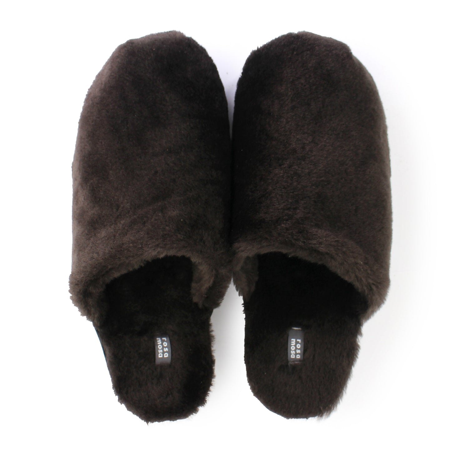 Rosa Mosa pantoffle dark brown shearling dark wooden clog adult shoe man woman