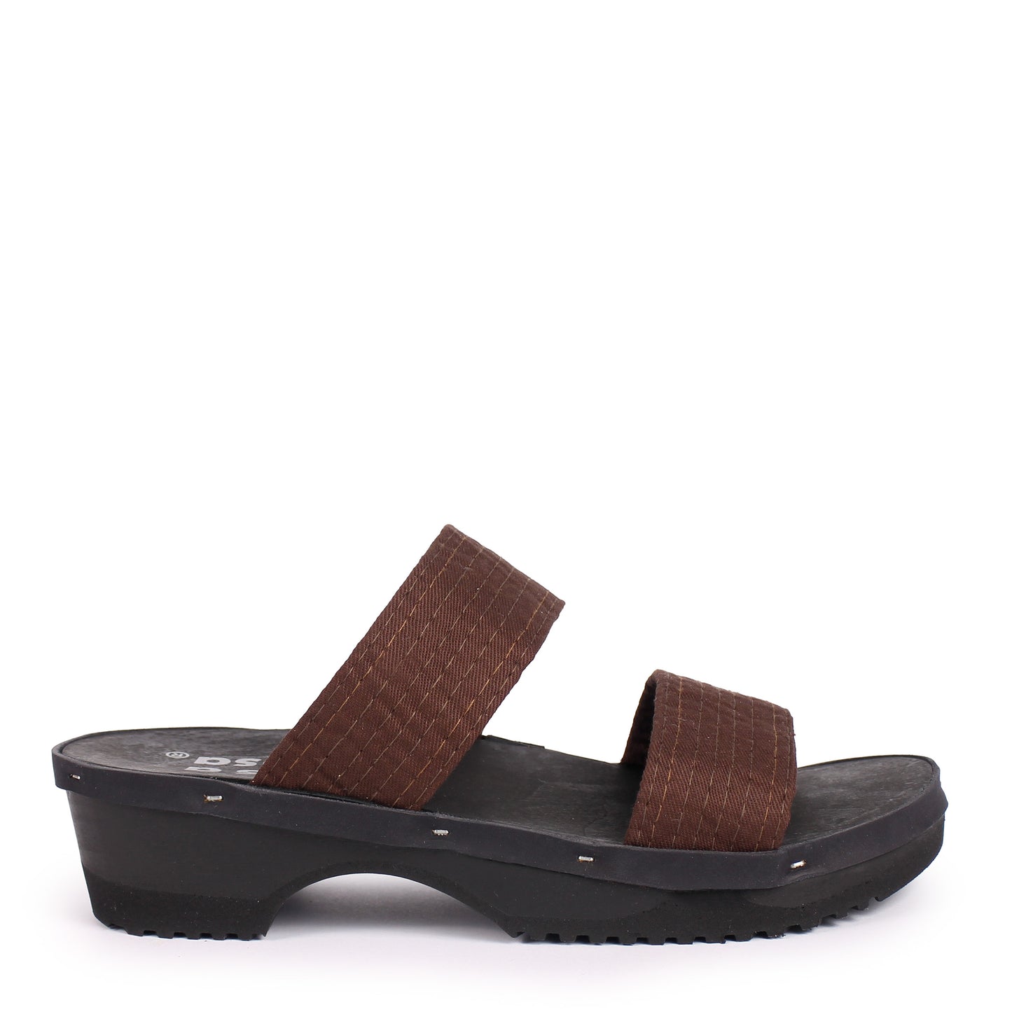 DONAU JUDO + Cotton Dark Clog Sandals + Brown