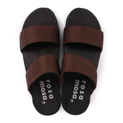 DONAU JUDO + Cotton Dark Clog Sandals + Brown