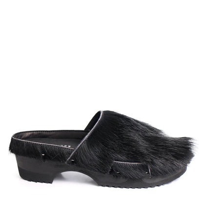 DONAU + Leather Clogs + Black natural cow leather