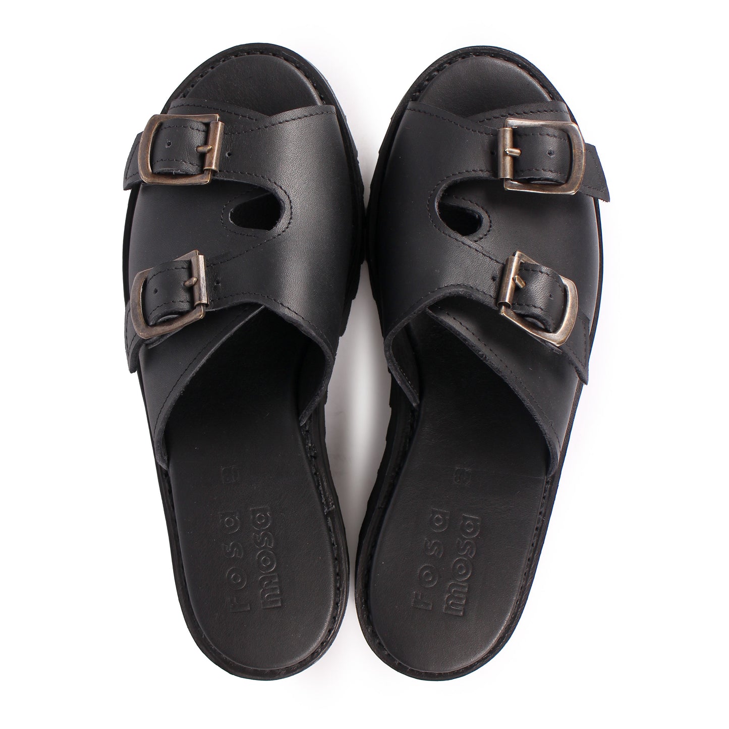 FIBA + Leather Goodyear Welted Sandals + Black