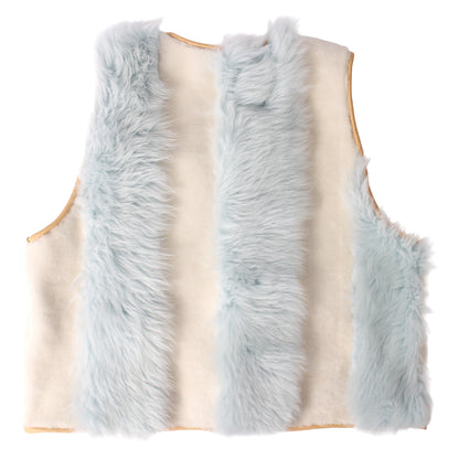Gilet Vest ERIS + Reversible Shearling Vest + Bianco Skyblue