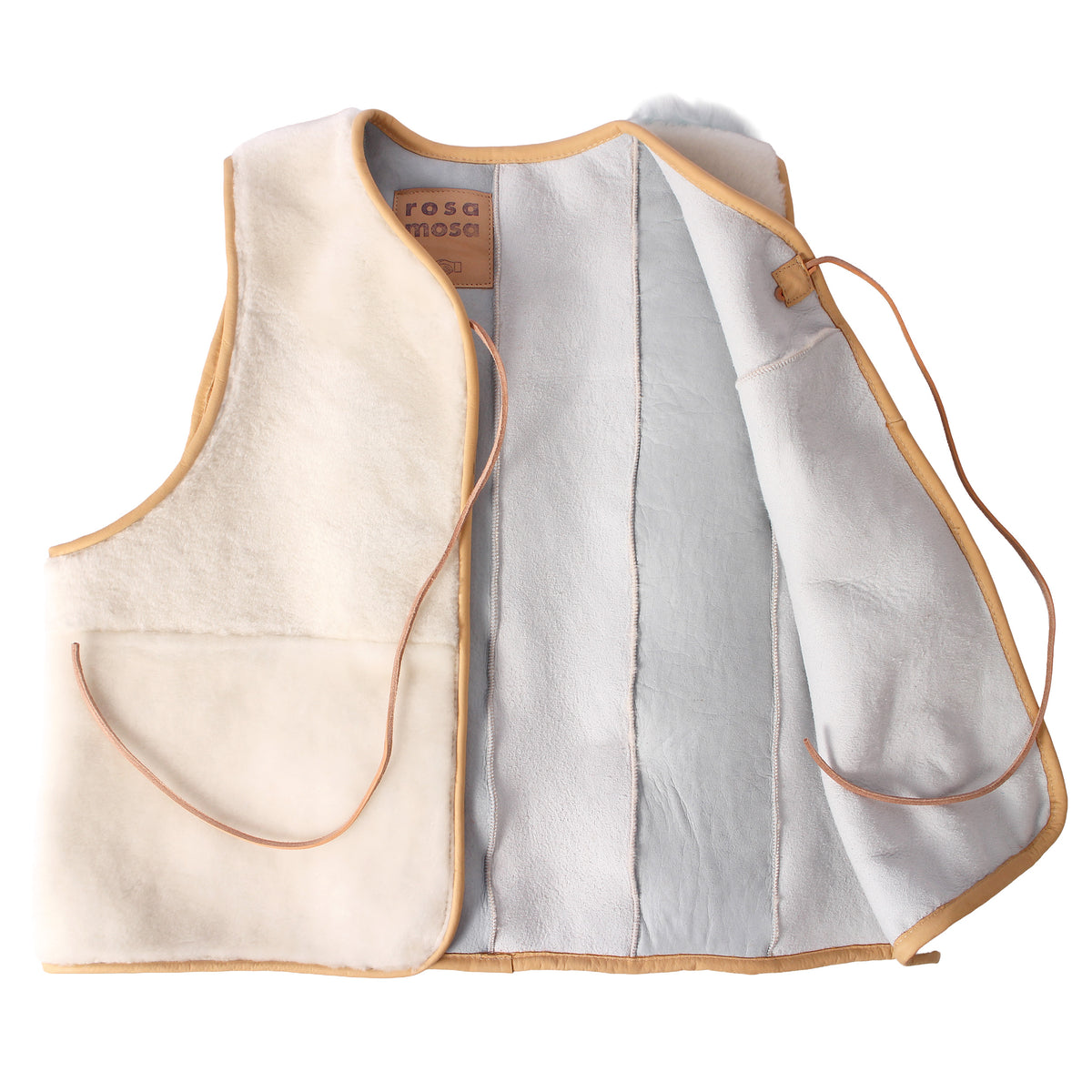 Gilet Vest ERIS + Reversible Shearling Vest + Bianco Skyblue