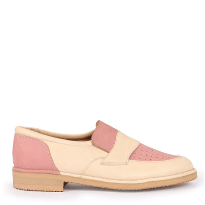 Loafer + Leather welted loafer shoes + Rose Natural