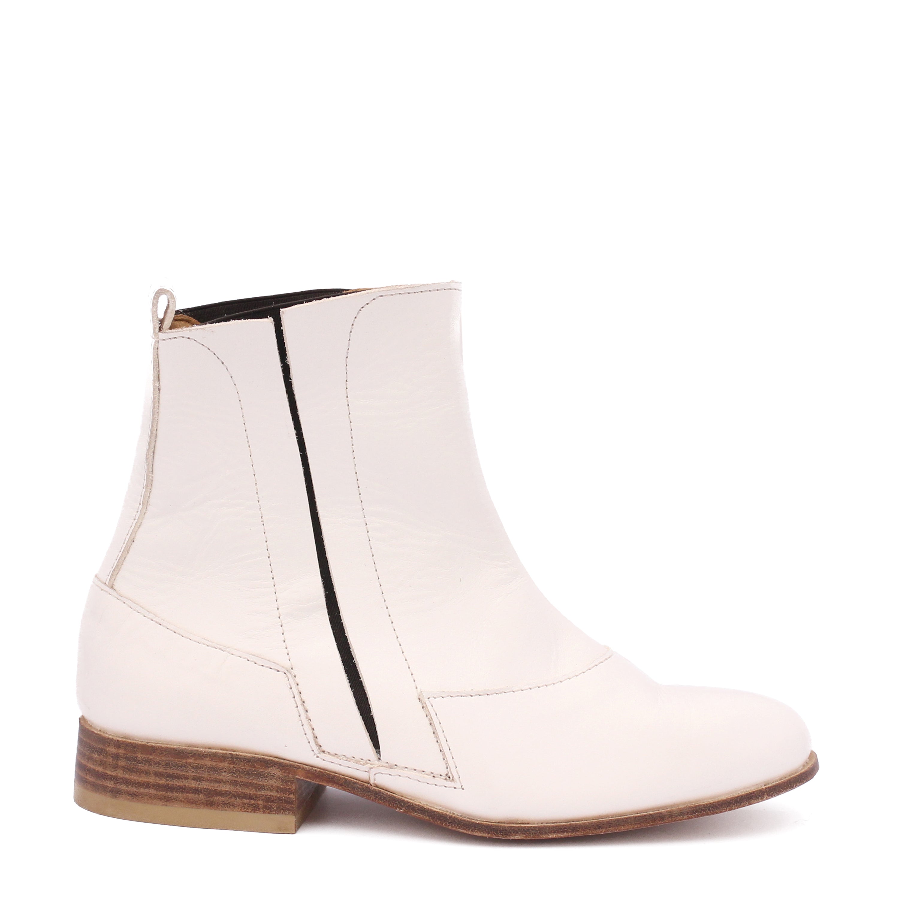 LUBOR Boots + Chelsea Leather Boots + White