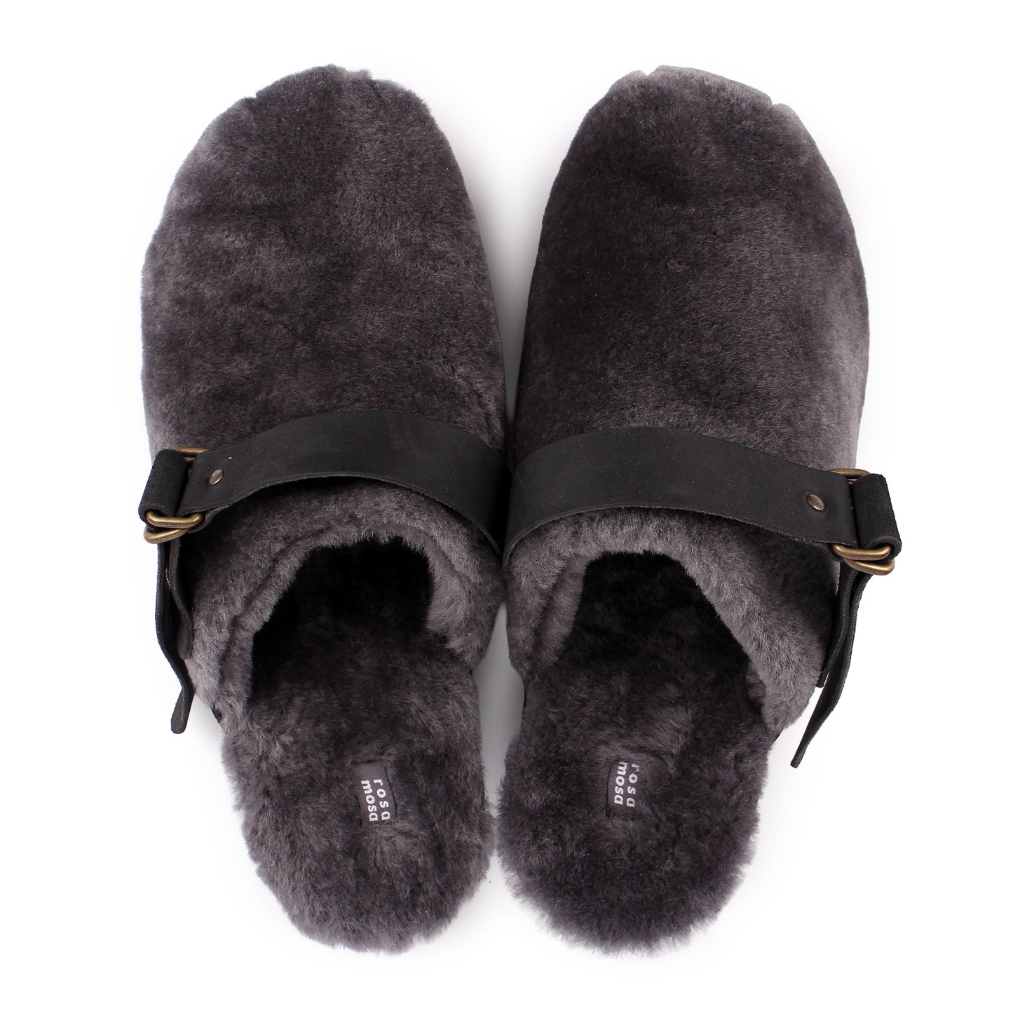 PANTO FULLY STRAP + Shearling Clog Shoes + Soft Gray