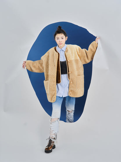 Long Jacket COMET + Reversible Shearling Jacket + Miele