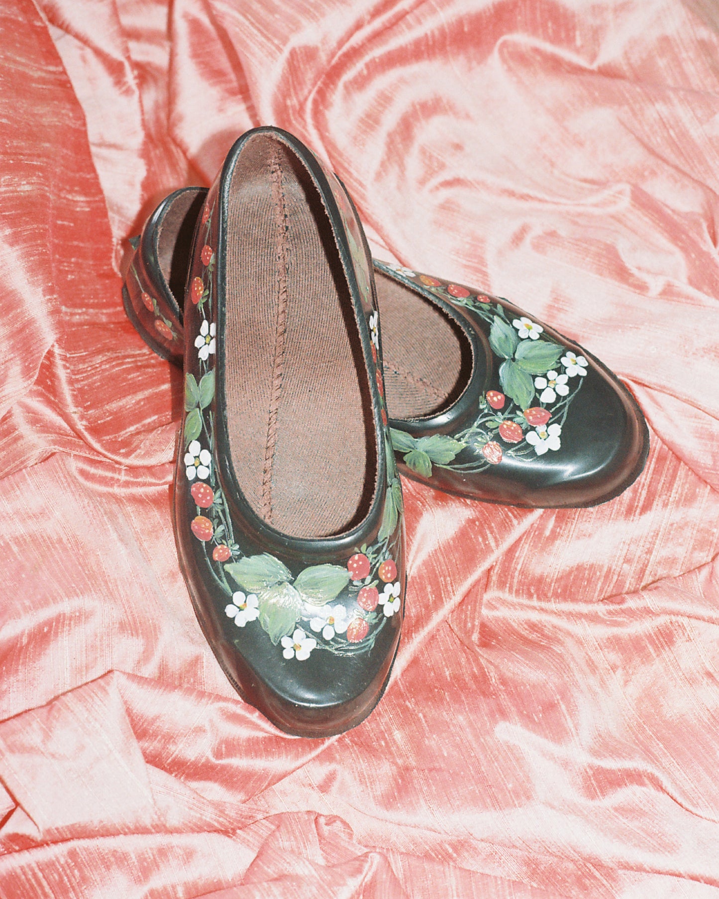 BALLERINA Strawberry + Hand-painted Rain Shoes