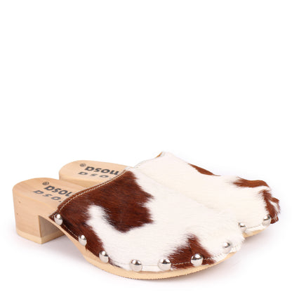 ROCCO GEO STUD MUCCA + Leather Clog Shoes + Multi