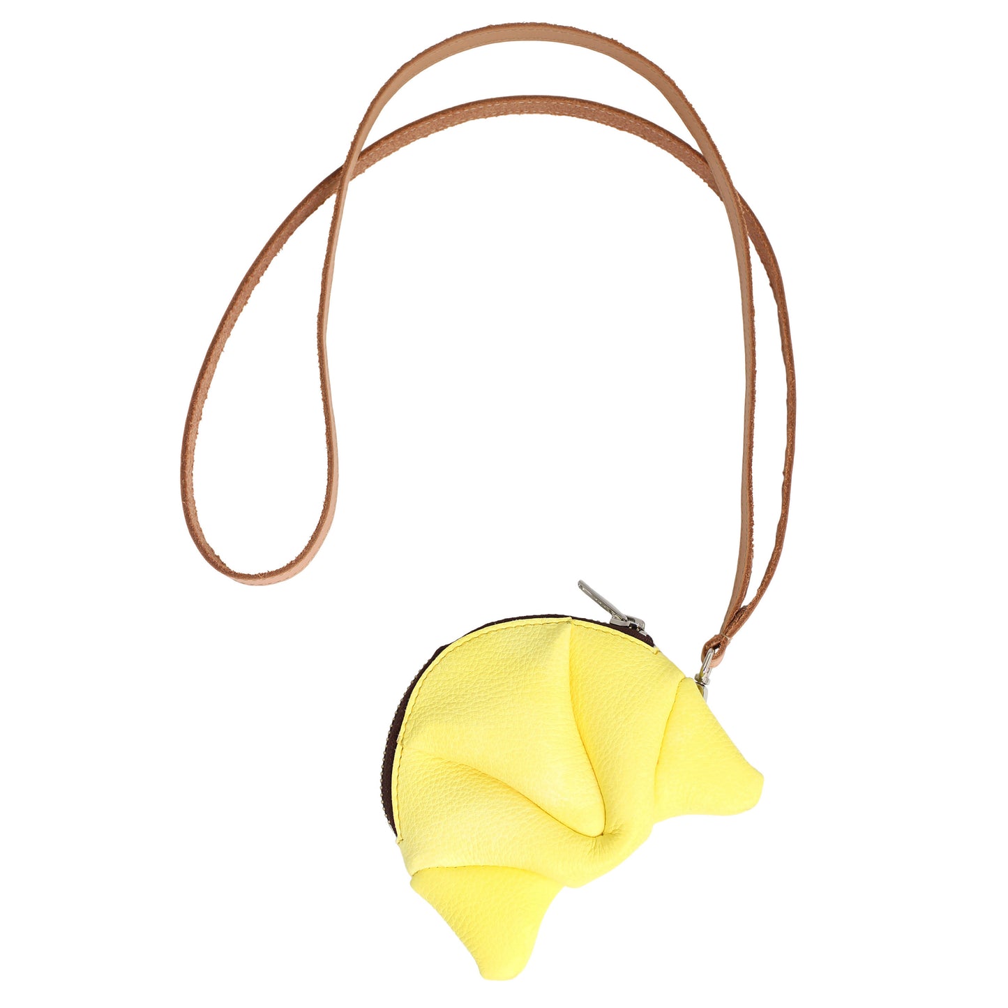 rosa mosa lemon leather coincase wallet croissant bread