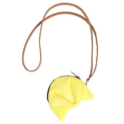 rosa mosa lemon leather coincase wallet croissant bread