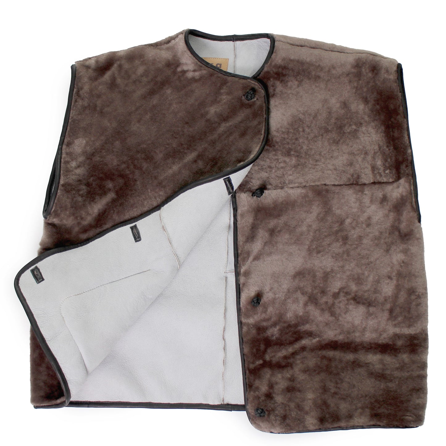 Gilet Vest ASTRA + Reversible Shearling Vest + Nutria Gray