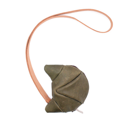 CROISSANT Leather Coincase Wallet + Pistachio