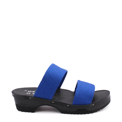 DONAU JUDO + Cotton Dark Clog Sandals + Cobalt Blue