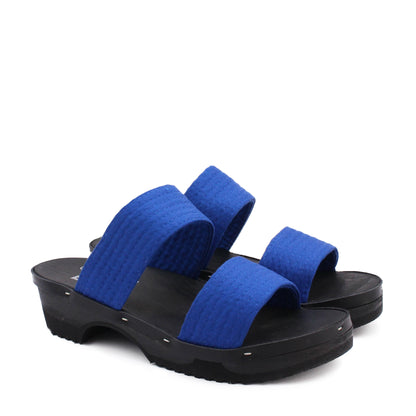 DONAU JUDO + Cotton Dark Clog Sandals + Cobalt Blue