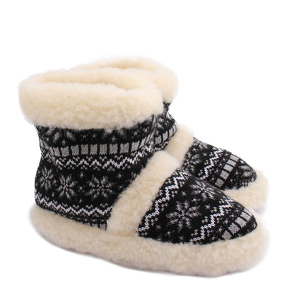 Rosa Mosa faux fur home boots black pattern snow