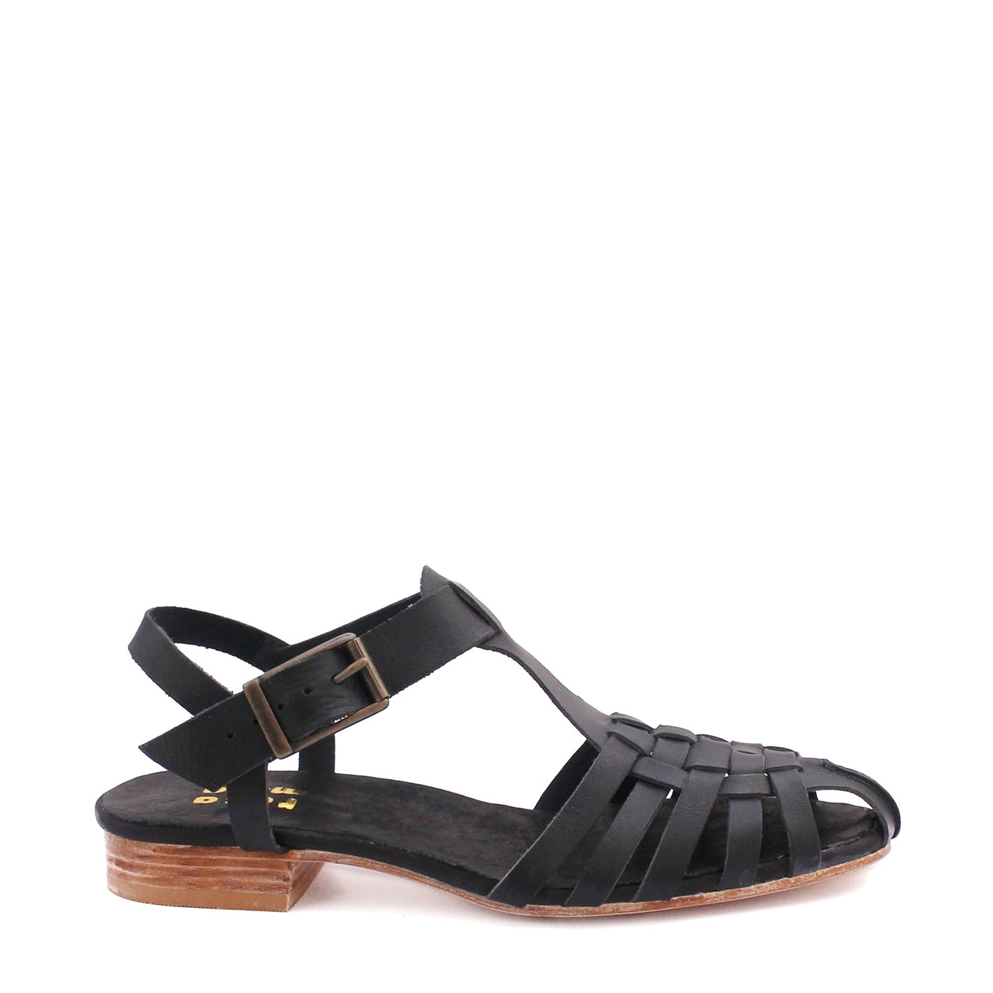KAREN + Leather Strap Sandals + Classy Black