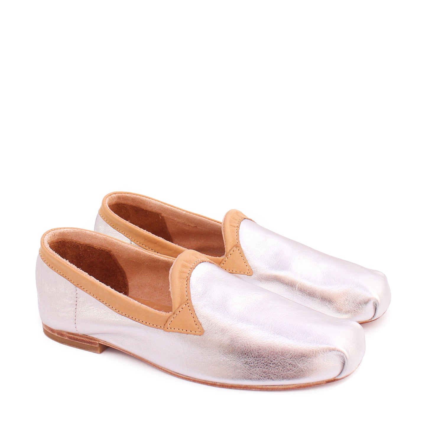 KARRÉ Metallic + Leather Slip-on Shoes + Silver