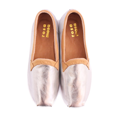 KARRÉ Metallic + Leather Slip-on Shoes + Silver