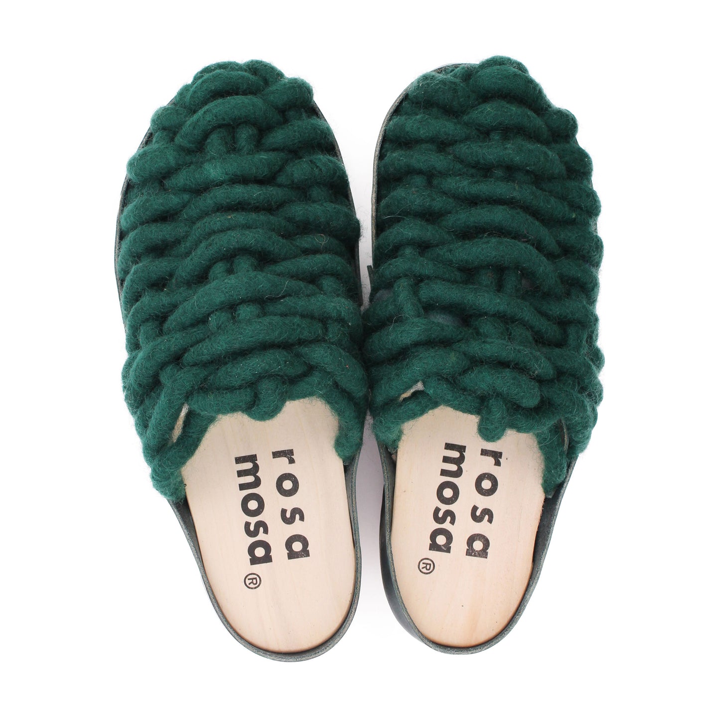 NET PANTO WOOL + Woven Wool Clogs + Emerald