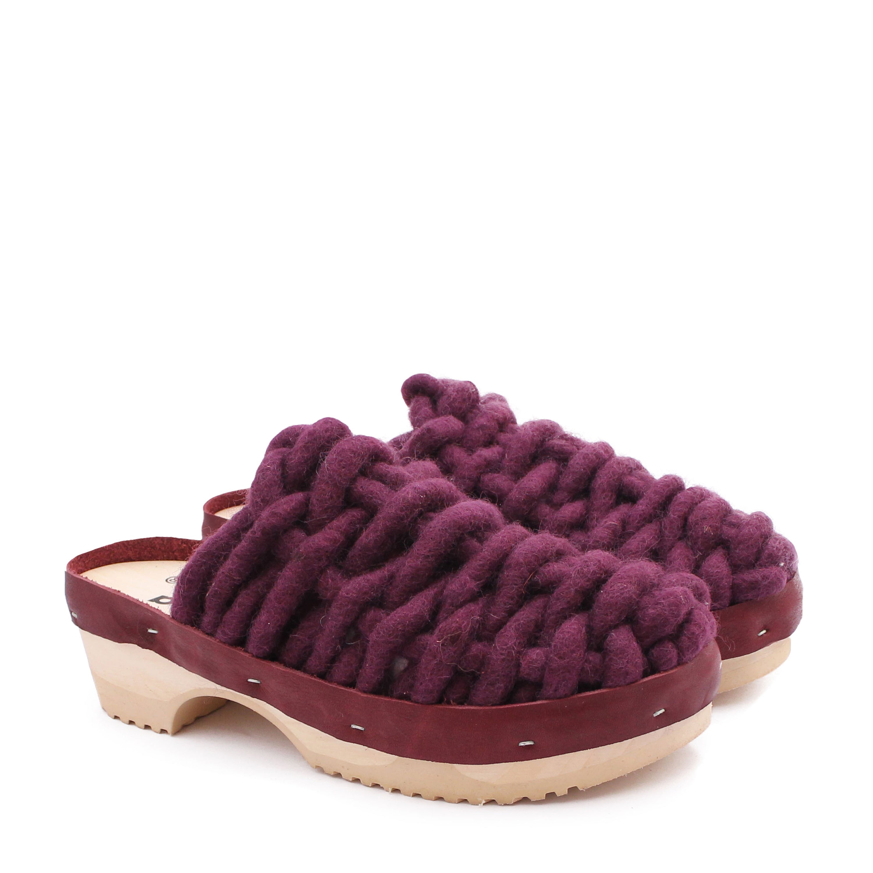 NET PANTO WOOL + Woven Wool Clogs + Mauve