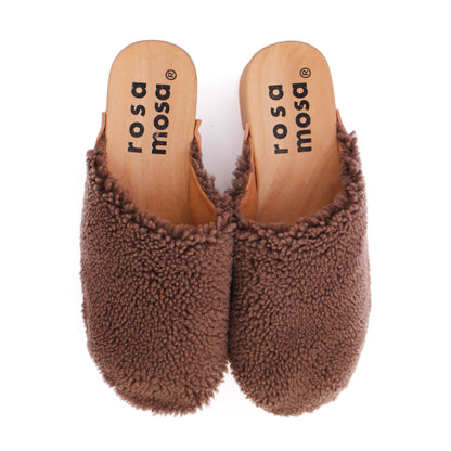 ROCCO CURLY + Shearling Clogs + Teddy