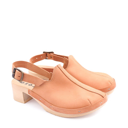 ROCCO STRAP + Leather Strap Clogs + Cammello