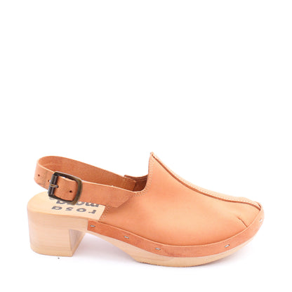 ROCCO STRAP + Leather Strap Clogs + Cammello