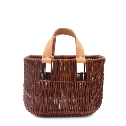 WILLOW DELTA + Rattan Shopper Bag + Cammello